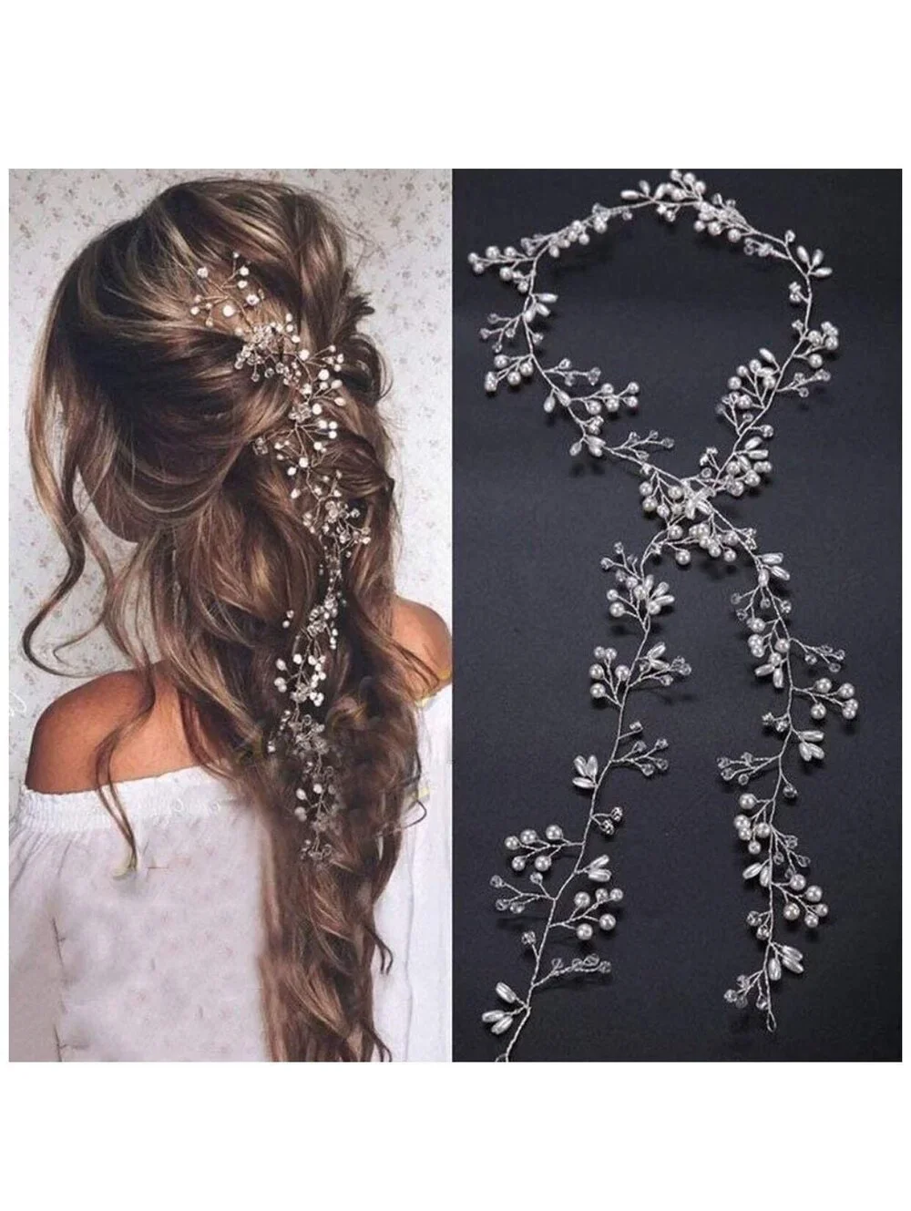 Bridal bride hair jewelry pins rhinestones pearls faux